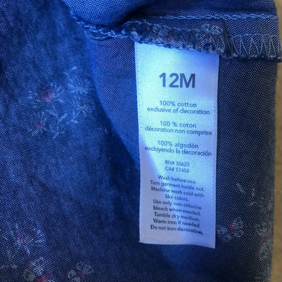 Carter’s Shirt Size 12 Months Floral Butterfly’s - Picture 6 of 8